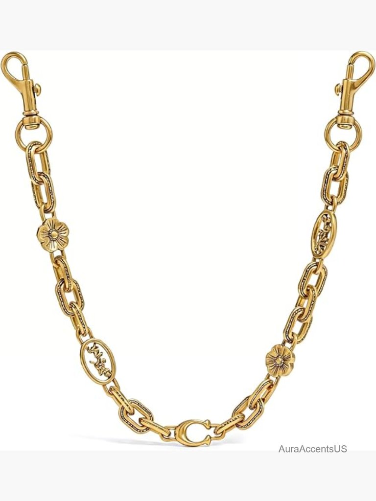 Gold Heart Bag Charm Chain For Handbags & Jeans 12.2in